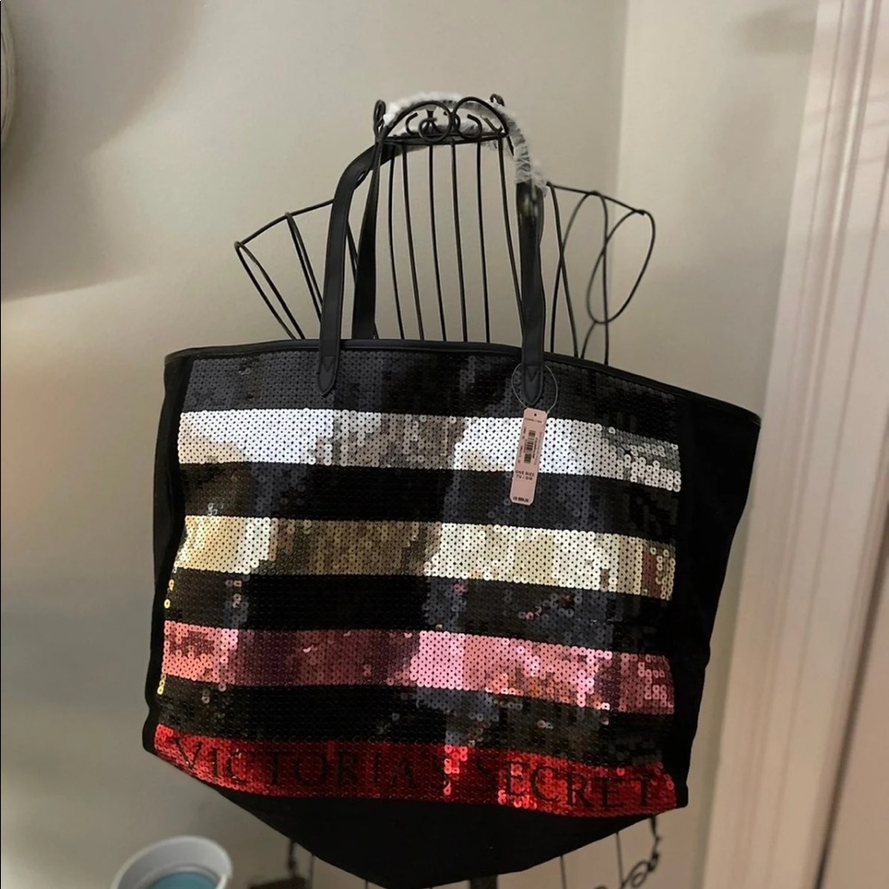 Sequined VS tote bag